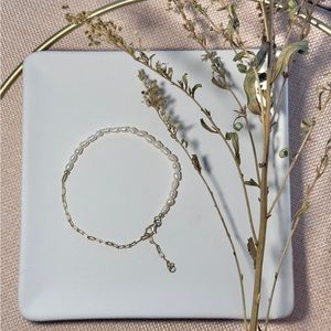 White Beaded Chain Bracelet Jewelry
